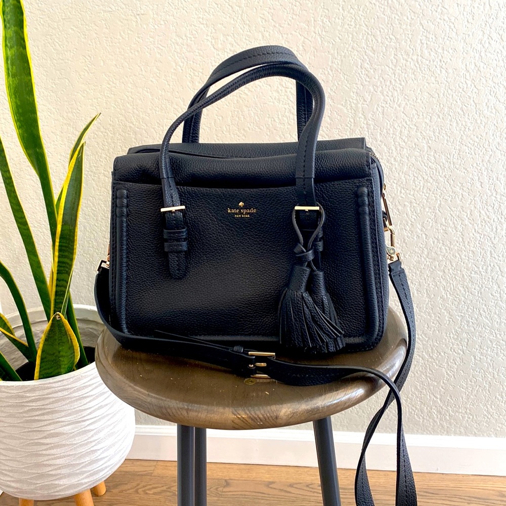 kate spade new york Orchard Street Elowen satchel bag black leather